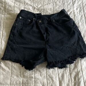 Agolde Criss Cross Waistband Shorts